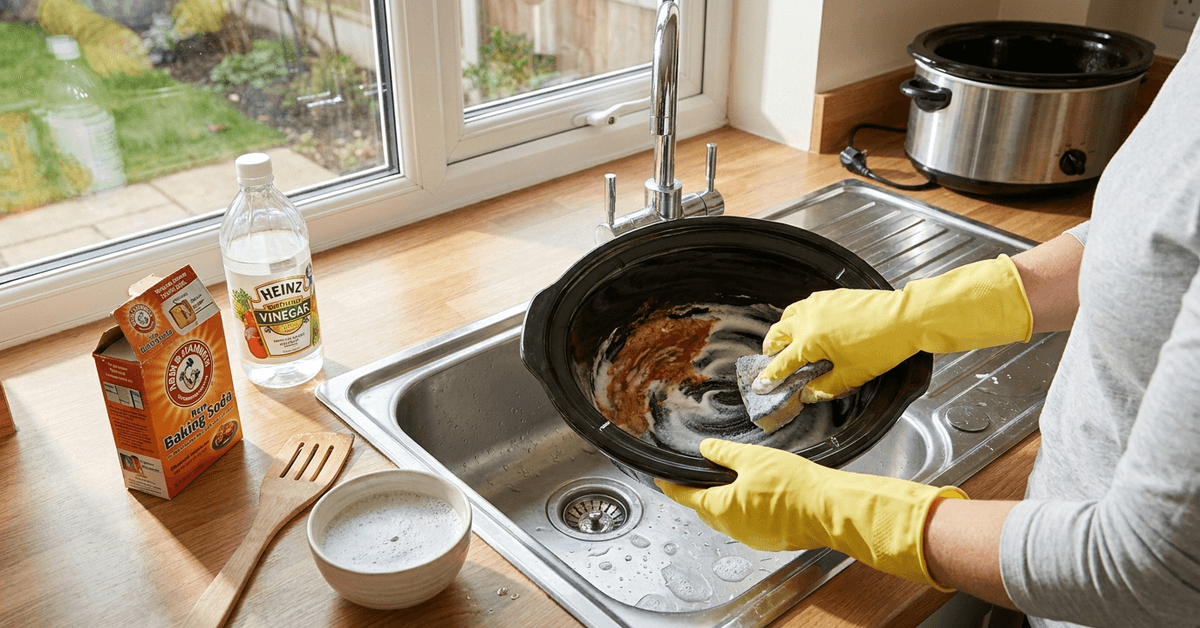 How to Clean a Slow Cooker Bowl with Baked-On Food for a Spotless Finish