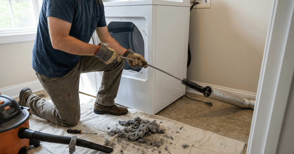 How to Remove Lint Buildup From a Clothes Dryer Vent Pipe